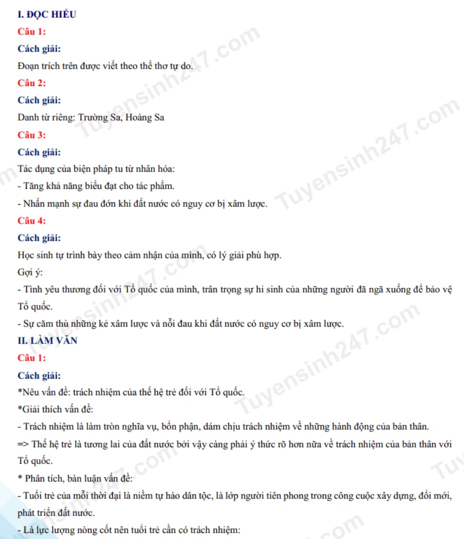 Đáp án đề thi môn Ngữ Văn vào lớp 10 tỉnh Hậu Giang năm 2023 chính xác nhất