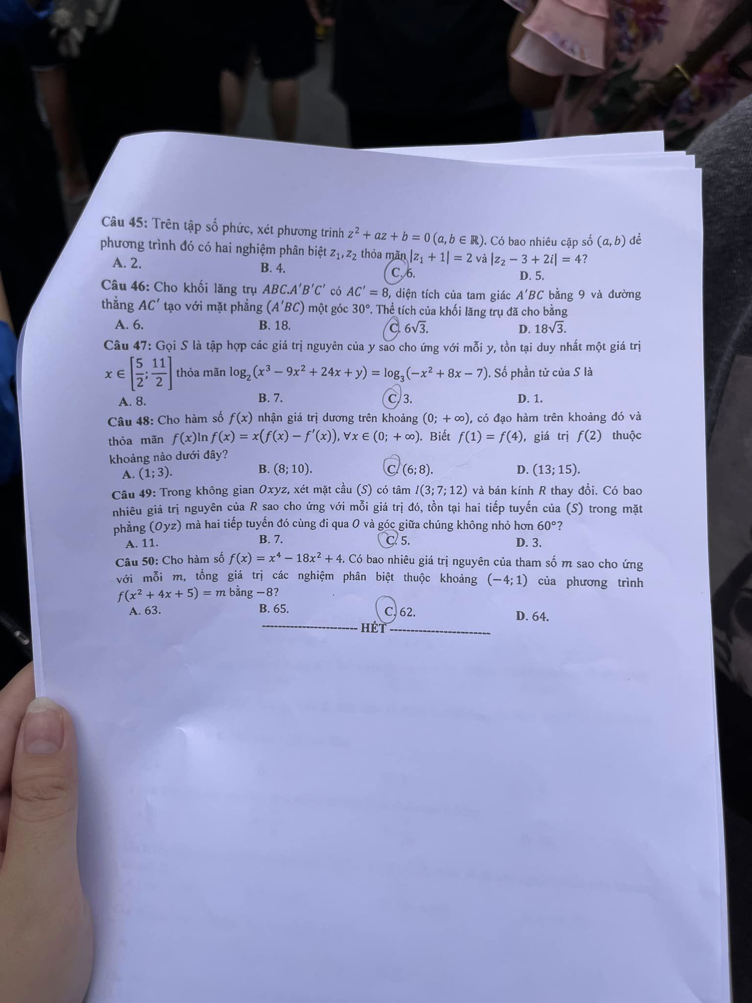 Đáp án môn Toán mã đề 102 kỳ thi tốt nghiệp THPT 2023 - Ảnh 5