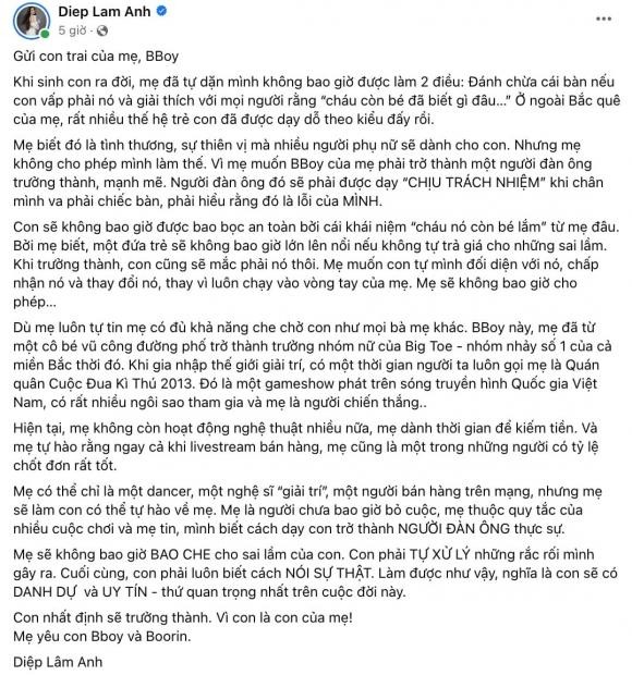 Diệp Lâm Anh viết 'tâm thư' ẩn ý ngay sau khi bị mẹ chồng cũ công khai chê trách - Ảnh 1