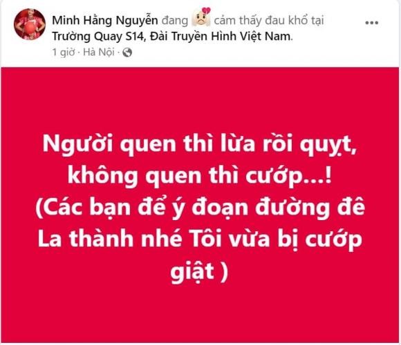 NSND Minh Hằng bị kẻ gian cướp đồ. Ảnh chụp màn hình