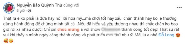 Quỳnh Thư cũng không ít lần ẩn ý về ồn ào với Diệp Lâm Anh. Ảnh internet Quỳnh Thư cũng không ít lần ẩn ý về ồn ào với Diệp Lâm Anh. Ảnh internet