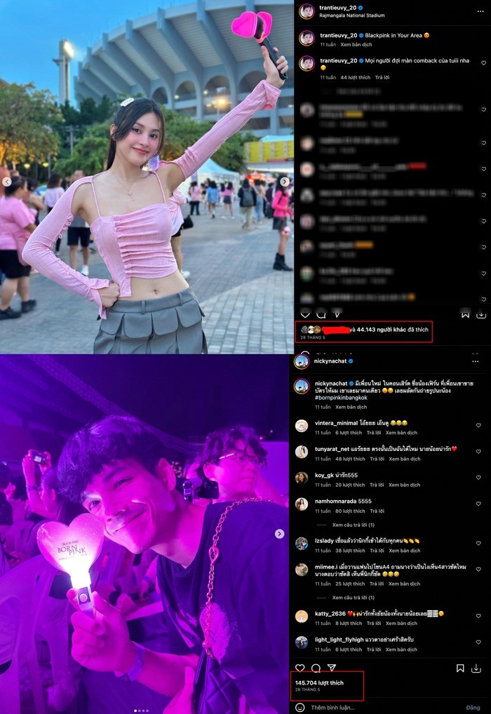 Tiểu Vy và tài tử Thái Lan cùng đi xem một show âm nhạc. Ảnh internet Tiểu Vy và tài tử Thái Lan cùng đi xem một show âm nhạc. Ảnh internet