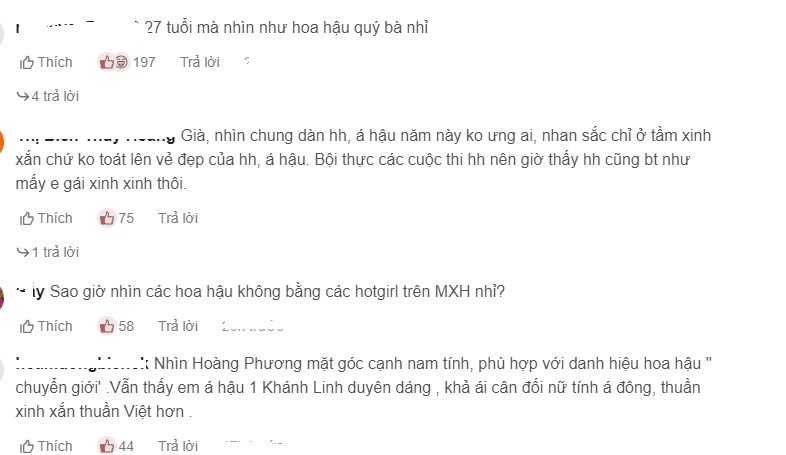 Lê Hoàng Phương cũng phải đối mặt với nhiều ý kiến trái chiều. Ảnh chụp màn hình Lê Hoàng Phương cũng phải đối mặt với nhiều ý kiến trái chiều. Ảnh chụp màn hình