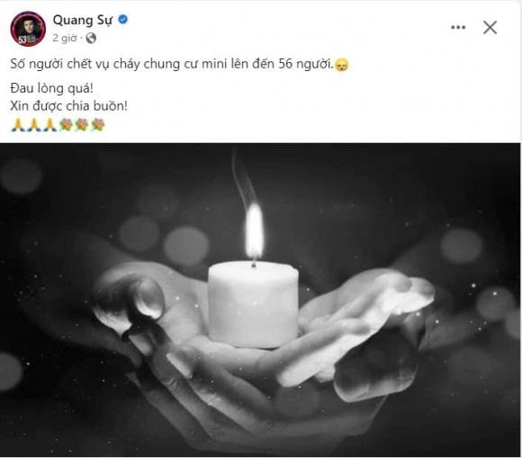 Cháy chung cư mini tại Hà Nội: Sao Việt nghẹn ngào gửi lời chia buồn tới gia đình nạn nhân - Ảnh 1 Cháy chung cư mini tại Hà Nội: Sao Việt nghẹn ngào gửi lời chia buồn tới gia đình nạn nhân - Ảnh 1