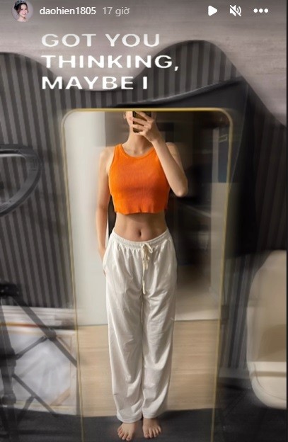 Á hậu Đào Hiền khoe vòng eo con kiến sau thời gian nỗ lực tập luyện. Ảnh IGNV