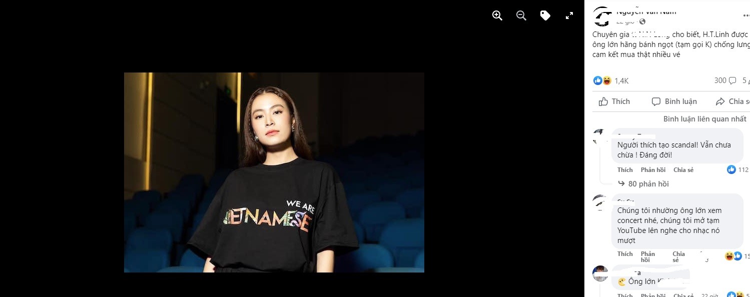 Xôn xao thông tin Hoàng Thùy Linh được một ông lớn hỗ trợ phía sau. Ảnh chụp màn hình