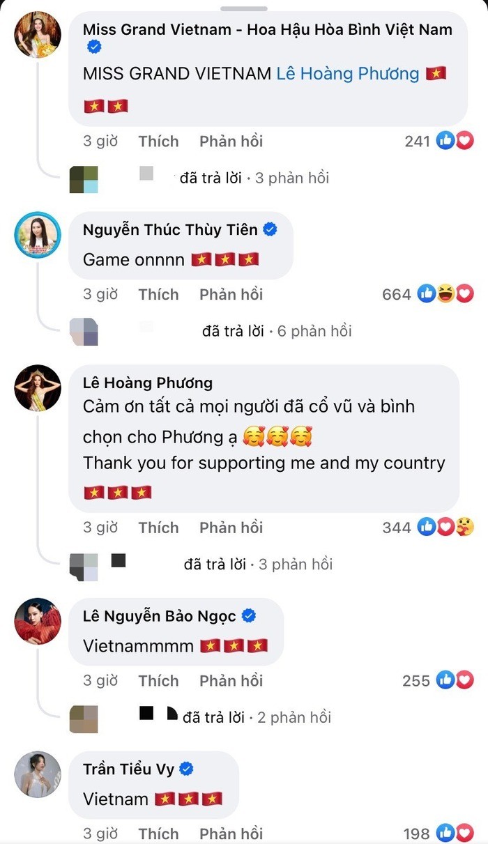 Thùy Tiên bình luận đầy khí thế ủng hộ tinh thần của Lê Hoàng Phương. Ảnh internet