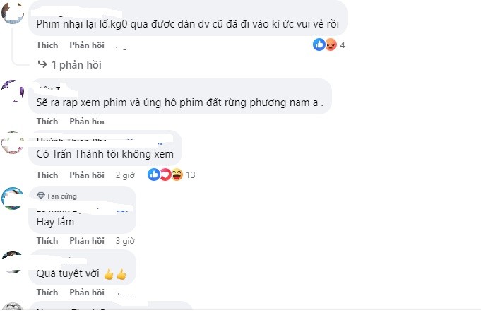 Cư dân mạng lại phản ứng trái chiếu, thậm chí có người còn tuyên bố không đi xem phim vì có Trấn Thành và chê dàn diễn viên trong bản điện ảnh. Ảnh chụp màn hình Cư dân mạng lại phản ứng trái chiếu, thậm chí có người còn tuyên bố không đi xem phim vì có Trấn Thành và chê dàn diễn viên trong bản điện ảnh. Ảnh chụp màn hình