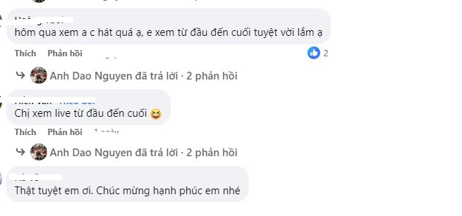 Cư dân mạng dành nhiều lời khen và chúc phúc cho Hồng Đăng và bà xã Anh Đào. Ảnh chụp màn hình