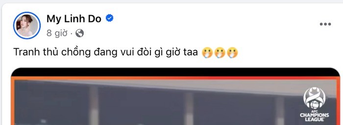 Đỗ Mỹ Linh tranh thủ cơ hội đòi quà chồng. Ảnh FBNV Đỗ Mỹ Linh tranh thủ cơ hội đòi quà chồng. Ảnh FBNV
