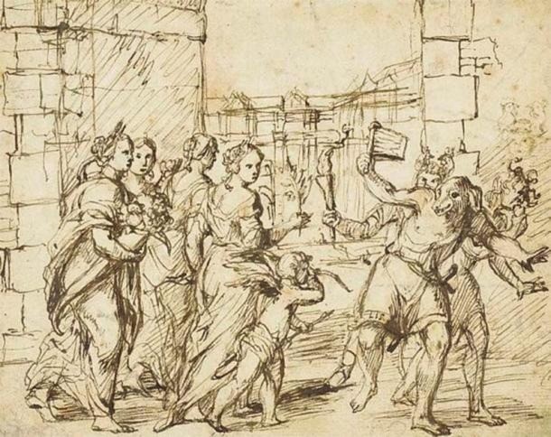 Lễ hội Lupercalia ở Rome: Cupid và Nhân cách hóa khả năng sinh sản chạm trán với Luperci. Ảnh Ancient Lễ hội Lupercalia ở Rome: Cupid và Nhân cách hóa khả năng sinh sản chạm trán với Luperci. Ảnh Ancient