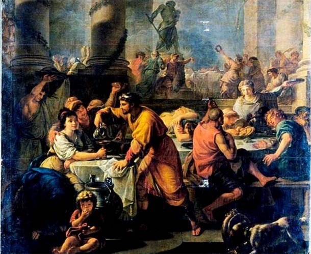 Bức tranh mang tên 'Saturnalia' (1783) của Antoine Callet. Ảnh Ancient Bức tranh mang tên 'Saturnalia' (1783) của Antoine Callet. Ảnh Ancient