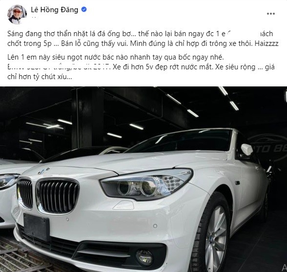Hồng Đăng đổi nghề bán xe cực mát tay. Ảnh FBNV Hồng Đăng đổi nghề bán xe cực mát tay. Ảnh FBNV