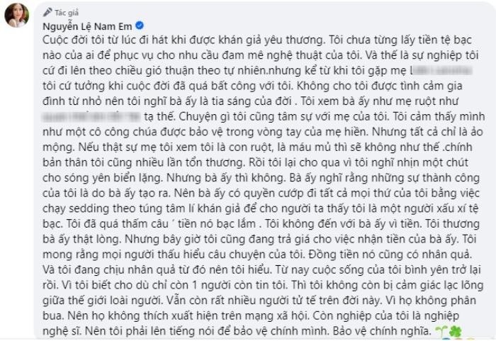 Có thể thấy, Nam Em rất bức xúc với người này. Ảnh FBNV