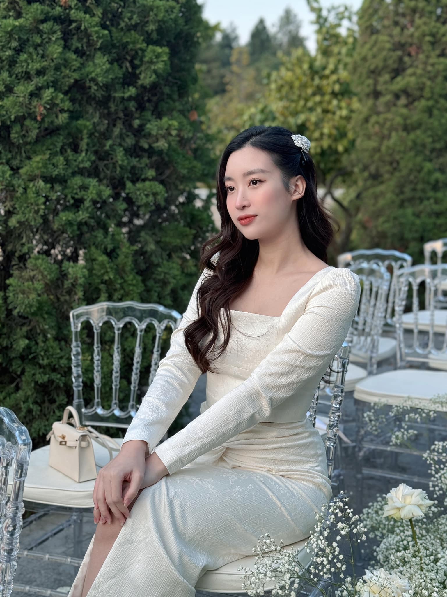 Đỗ Mỹ Linh khoe nhan sắc ngọt ngào. Ảnh FBNV