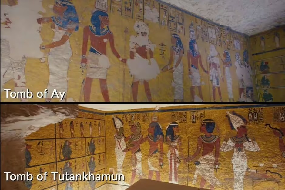 Lăng mộ của cả hai pharaoh đều giống nhau một cách đáng kinh ngạc mặc dù lăng mộ của Ay là ngôi mộ duy nhất phù hợp cho một vị vua(Ảnh: Youtube/National Geographic) Lăng mộ của cả hai pharaoh đều giống nhau một cách đáng kinh ngạc mặc dù lăng mộ của Ay là ngôi mộ duy nhất phù hợp cho một vị vua(Ảnh: Youtube/National Geographic)