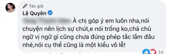 Lệ Quyên đanh thép phản ứng trước lời bình luận ác ý. Ảnh: Internet