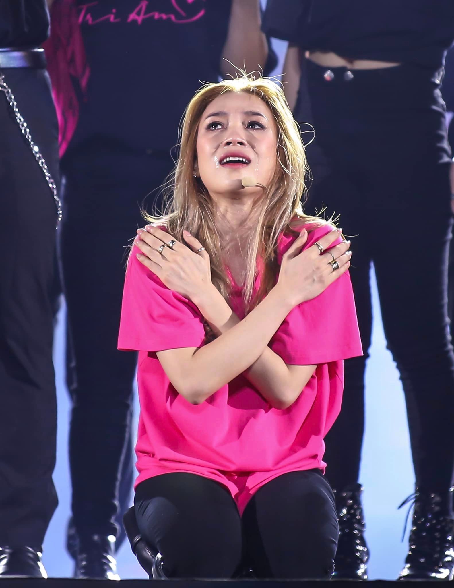 Mỹ Tâm bật khóc trước tình cảm khán giả dành cho mình. Ảnh: FBNV