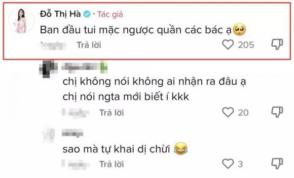 Đỗ Thị Hà thừa nhận về lỗi trang phục và đã chỉnh sửa nhanh chóng sau đó. Ảnh: Chụp màn hình Đỗ Thị Hà thừa nhận về lỗi trang phục và đã chỉnh sửa nhanh chóng sau đó. Ảnh: Chụp màn hình