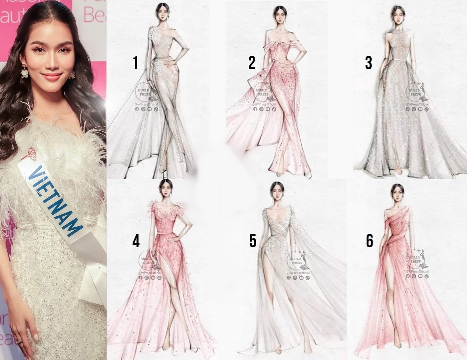 Một trong số các thiết kế này sẽ được Phương Anh lựa chọn diện trong đêm chung kết. Ảnh: Internet