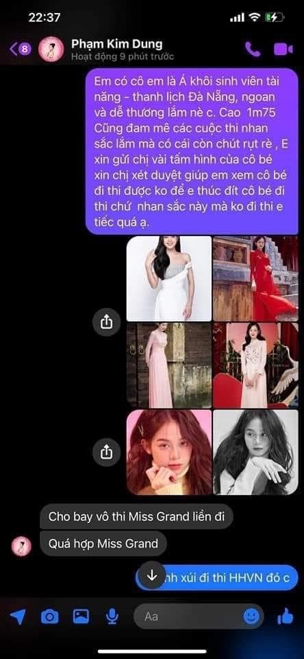 Đoạn tin nhắn thể hiện thiện cảm của bà Phạm Kim Dung dành cho Thanh Thủy từ trước đó. Ảnh: Internet Đoạn tin nhắn thể hiện thiện cảm của bà Phạm Kim Dung dành cho Thanh Thủy từ trước đó. Ảnh: Internet