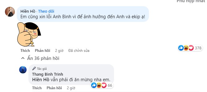 Hiền Hồ háo hức gặp lại Trịnh Thăng Bình. Ảnh: FBNV Hiền Hồ háo hức gặp lại Trịnh Thăng Bình. Ảnh: FBNV