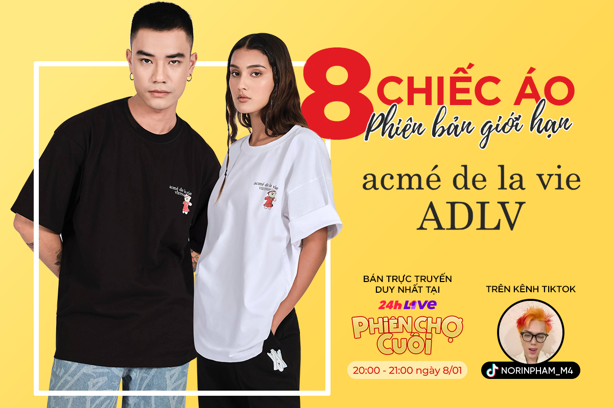 8 chiếc áo ADLV phiên bản áo thun đặc biệt sẽ được bán trực tuyến duy nhất tại 24h Live Phiên Chợ Cuối