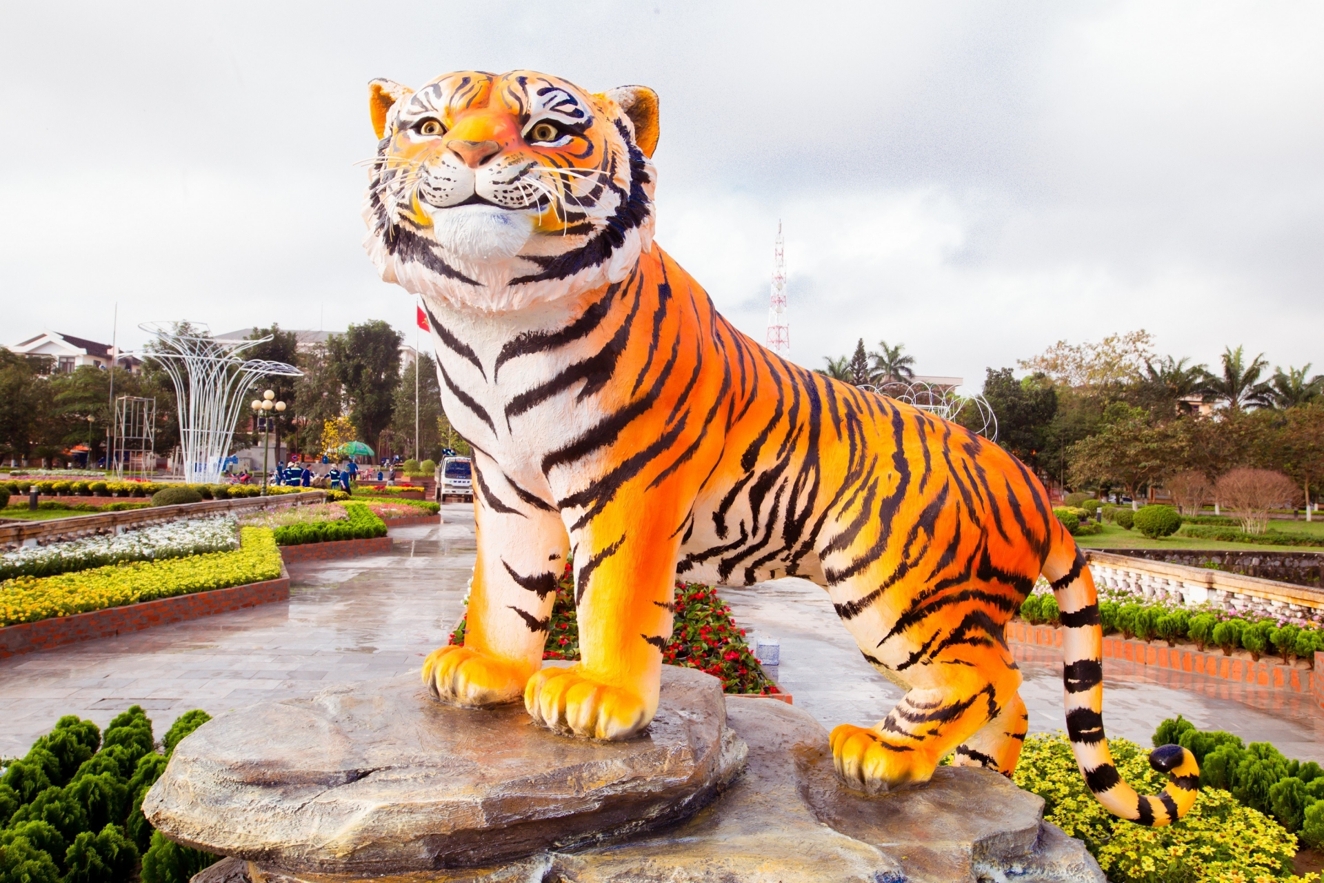 Nghệ nhân Đinh Văn Tâm cũng có linh vật hổ được khen ngợi. Ảnh: Internet