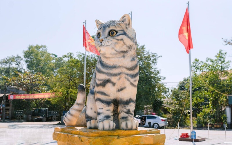 'Hoa hậu mèo' ở Quảng Trị chào Tết Quý Mão 2023 có nguồn cảm hứng từ mèo tam thể thuần Việt. Ảnh: Internet