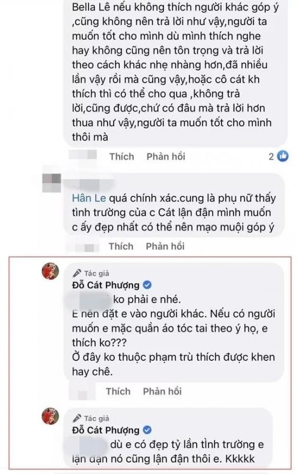 Cát Phượng phản hồi trước nhiều lời tranh cãi. Ảnh: FBNV Cát Phượng phản hồi trước nhiều lời tranh cãi. Ảnh: FBNV