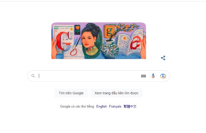 Sương Nguyệt Anh được Google Doodle tôn vinh. Ảnh: Internet
