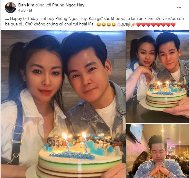 Đan Kim chúc mừng sinh nhật Phùng Ngọc Huy. Ảnh: FBNV Đan Kim chúc mừng sinh nhật Phùng Ngọc Huy. Ảnh: FBNV