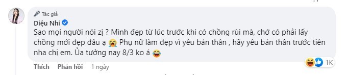 Diệu Nhi phản pháo trước lời bình luận của cư dân mạng. Ảnh: FBNV