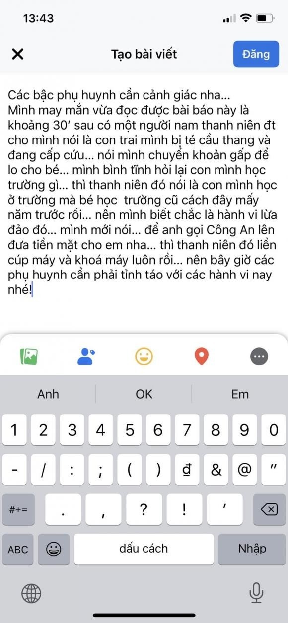Hứa Minh Đạt cảnh báo mọi người. Ảnh: Internet Hứa Minh Đạt cảnh báo mọi người. Ảnh: Internet