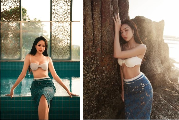 Thùy Tiên và Thanh Thủy cùng 'đụng hàng' thiết kế. Ảnh: Internet Thùy Tiên và Thanh Thủy cùng 'đụng hàng' thiết kế. Ảnh: Internet