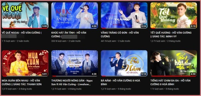 Video trên kênh Youtube của Hồ Văn Cường có lượng người theo dõi lớn. Ảnh: Internet Video trên kênh Youtube của Hồ Văn Cường có lượng người theo dõi lớn. Ảnh: Internet