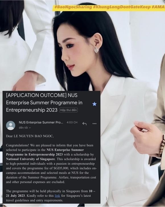 Bà Phạm Kim Dung tự hào về Bảo Ngọc. Ảnh: Internet Bà Phạm Kim Dung tự hào về Bảo Ngọc. Ảnh: Internet