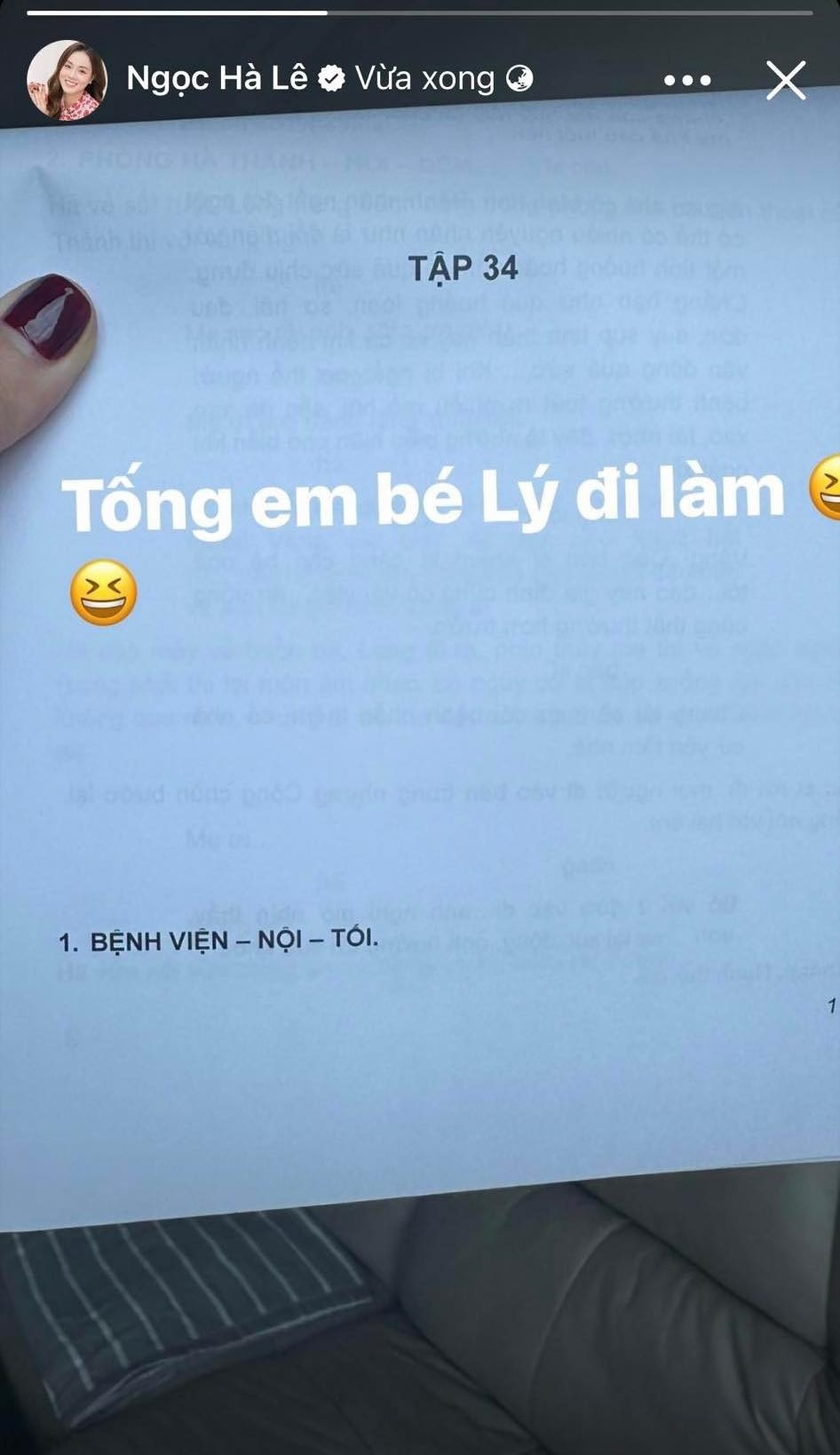 Ngọc Hà tiết lộ NSND Công Lý đã quay trở lại màn ảnh. Ảnh: FBNV Ngọc Hà tiết lộ NSND Công Lý đã quay trở lại màn ảnh. Ảnh: FBNV