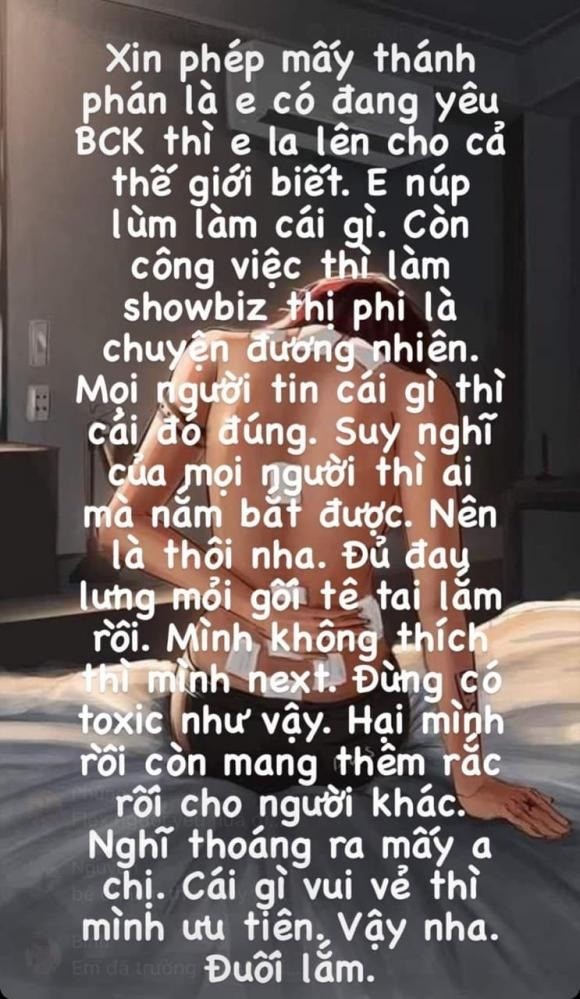 Chia sẻ của Nam Em như 'dằn mặt' những ai buông lời ác ý. Ảnh: FBNV