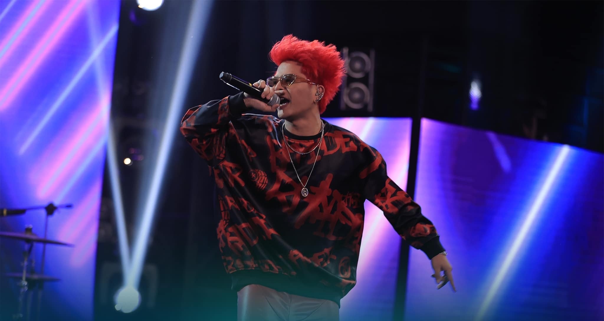 Quang Anh trong chương trình Rap Việt. Ảnh: FBNV