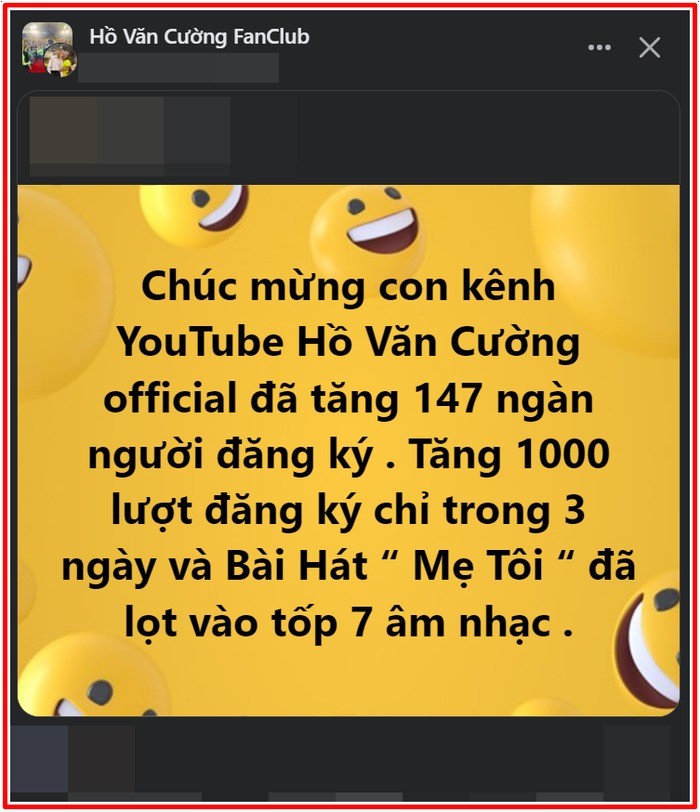 FC Hồ Văn Cường báo tin vui. Ảnh: FBNV FC Hồ Văn Cường báo tin vui. Ảnh: FBNV