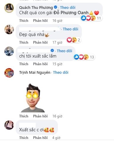 Đồng nghiệp và cư dân mạng hết lời ngợi khen nhan sắc Phương Oanh. Ảnh: FBNV Đồng nghiệp và cư dân mạng hết lời ngợi khen nhan sắc Phương Oanh. Ảnh: FBNV