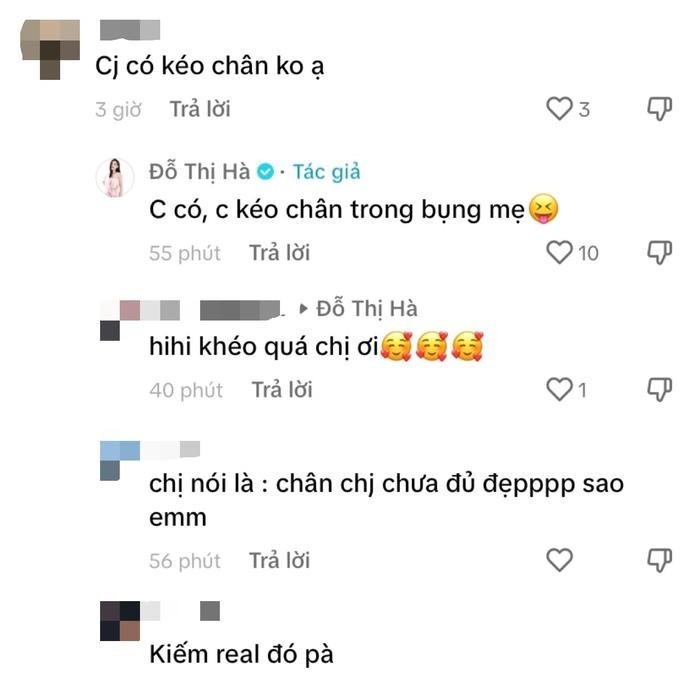 Đỗ Thị Hà trả lời khi có người hỏi về nghi vấn kéo chân. Ảnh: chụp màn hình Đỗ Thị Hà trả lời khi có người hỏi về nghi vấn kéo chân. Ảnh: chụp màn hình