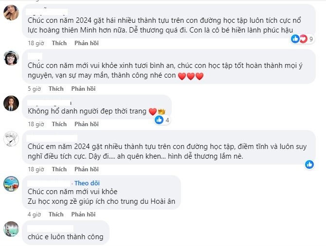 Ý Nhi nhận được lời chúc mừng năm mới từ đông đảo cư dân mạng. Ảnh: FBNV Ý Nhi nhận được lời chúc mừng năm mới từ đông đảo cư dân mạng. Ảnh: FBNV