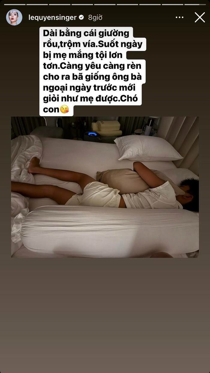 Lệ Quyên khoe con trai ngày càng cao lớn. Ảnh: FBNV Lệ Quyên khoe con trai ngày càng cao lớn. Ảnh: FBNV