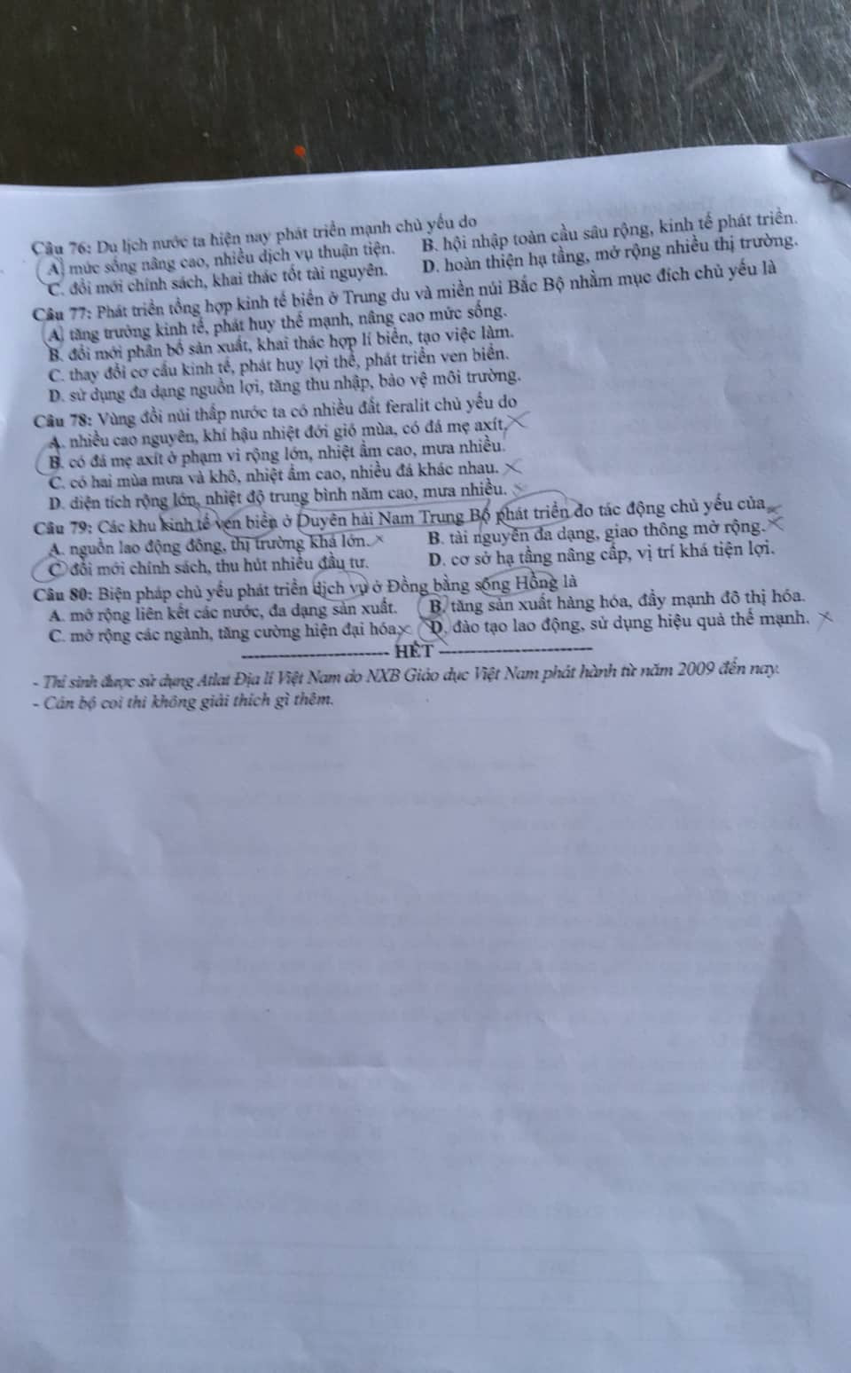Gợi ý đáp án đề thi môn Địa Lý kỳ thi THPT Quốc Gia 2022 mã đề 319