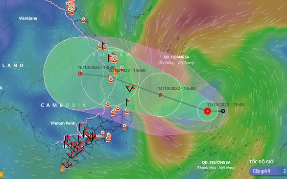 Áp thấp nhiệt đới có thể thành bão giật tới cấp 10, hướng vào Quảng Trị đến Phú Yên