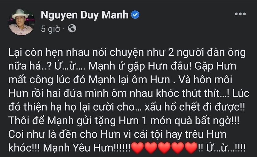 Duy Mạnh tỏ rõ thái độ trước mong muốn gặp nhau nói chuyện của Tuấn Hưng
