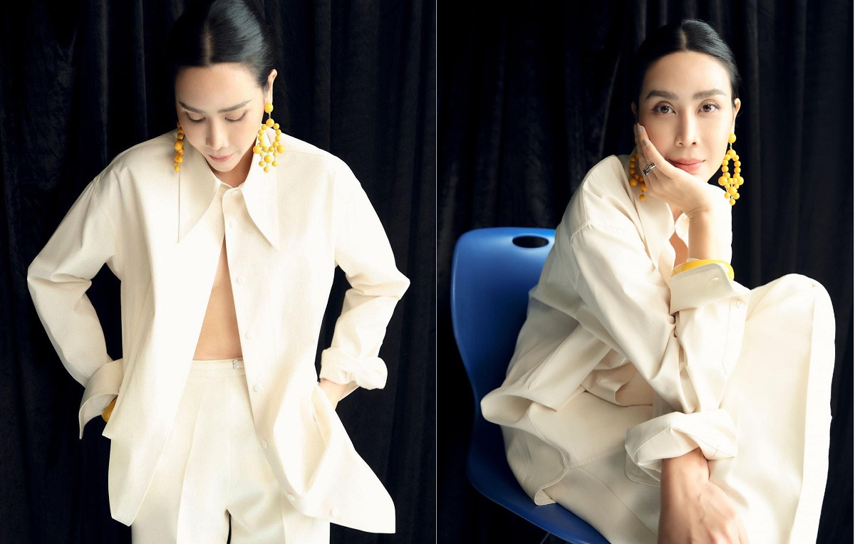 Hậu ồn ào của chồng, bà xã Hồ Hoài Anh được khen hết lời với mốt sơ mi buông cúc hờ hững