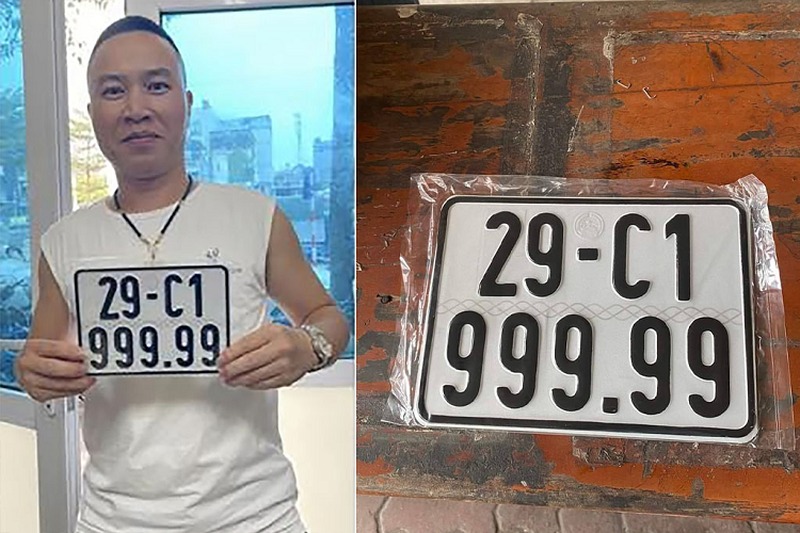 Em trai chủ xe chụp ảnh cùng chiếc biển ngũ quý 9.